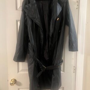 Sleek Black Women's Trench Coat